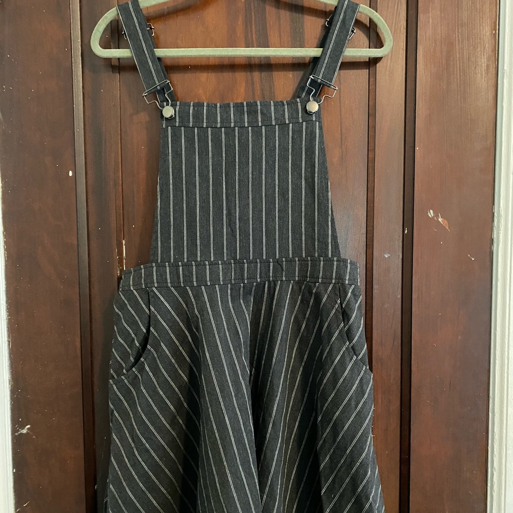 Pinstripe Overall Dress